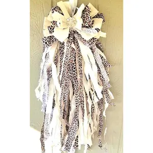 Elegant Shabby Chic Leopard Rag Bow
