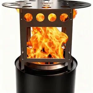 Fire Pit Heat Deflector for Solo Mesa Stove, Portable Heat Diffuser for 5 inch Tabletop Firepit Captures and Redirects Warmth, Detachable Burner Cover Accessories outdoor fire