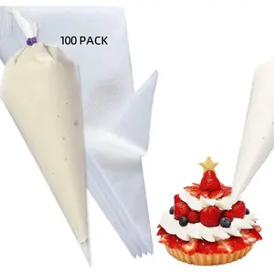 100PACK Anti Burst Icing Bags,12Inch Thickened Pastry Bags Disposable,Cake Decorating Piping Bags for Frosting,Cream,Cookies,cupcakes
