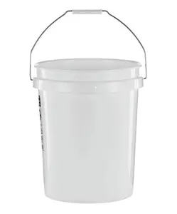 Solutions 5 Gallon Round Utility Bucket, Comfort Handle, Plastic, White, PN0149, 1 Each