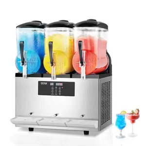 fathersdaygift VEVOR Commercial Slushy Machine, 12Lx3 Triple Tank Frozen Drink Machine, 144 Cups Stainless Steel Margarita Smoothie Frozen Drink Maker, Slushie Maker for Home Party Restaurants Cafe Bars