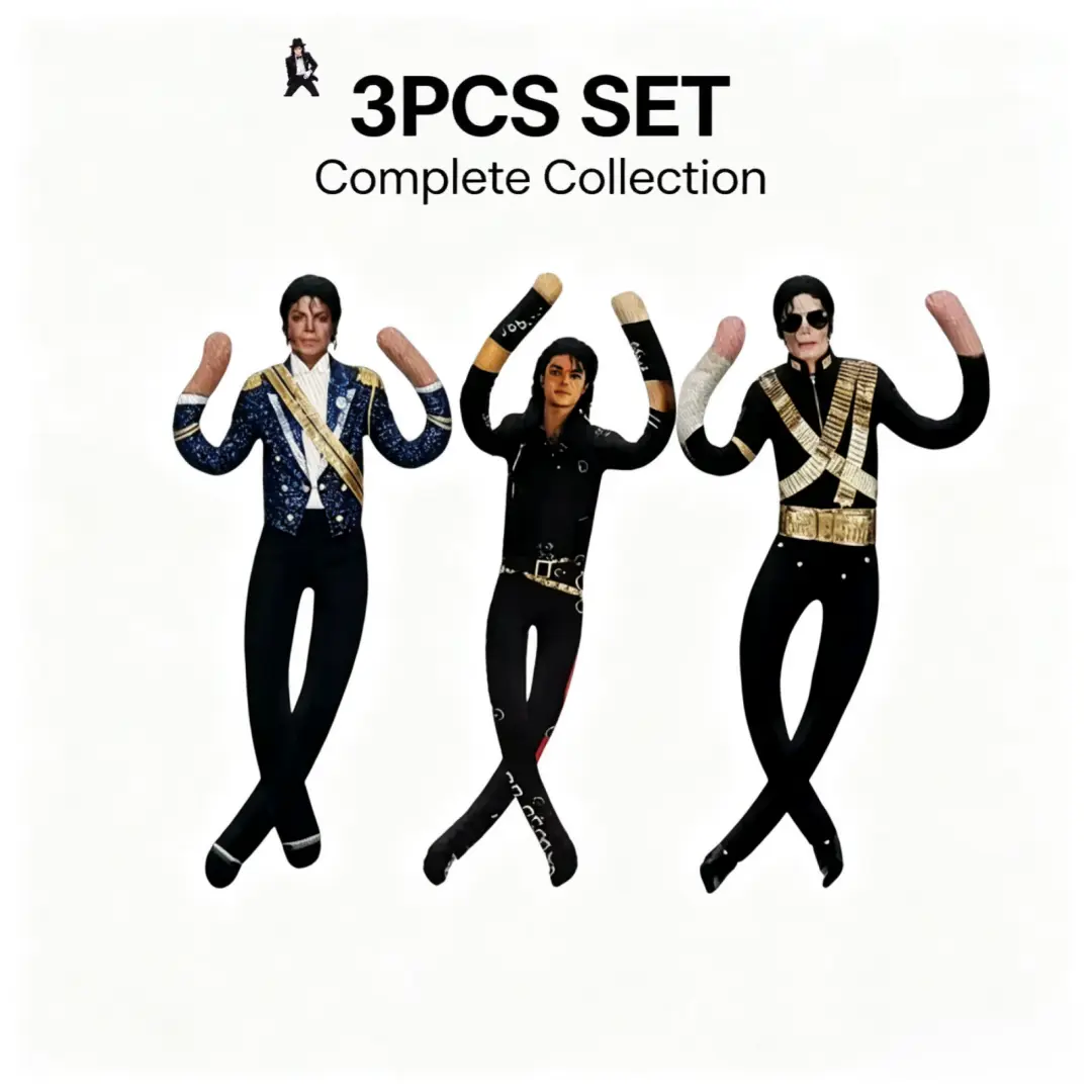 New product-Michael Jackson Abstract Bendable Plush Doll,3pc-Built-in metal frame, double-sided printed stuffed toy that can be posed,cute girly gifts，plushies
