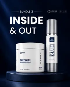 【DFYD Special】 Renue Inside & Out Bundle – Pure NMN Powder + Blue Face Serum | NAD+ Support for Cellular Energy & Liposomal Skin Rejuvenation