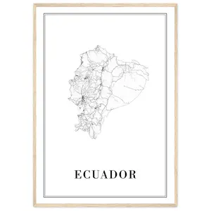 Instant Ecuador Map Print Ecuador Poster Map Ecuador Black And White Map Ecuador