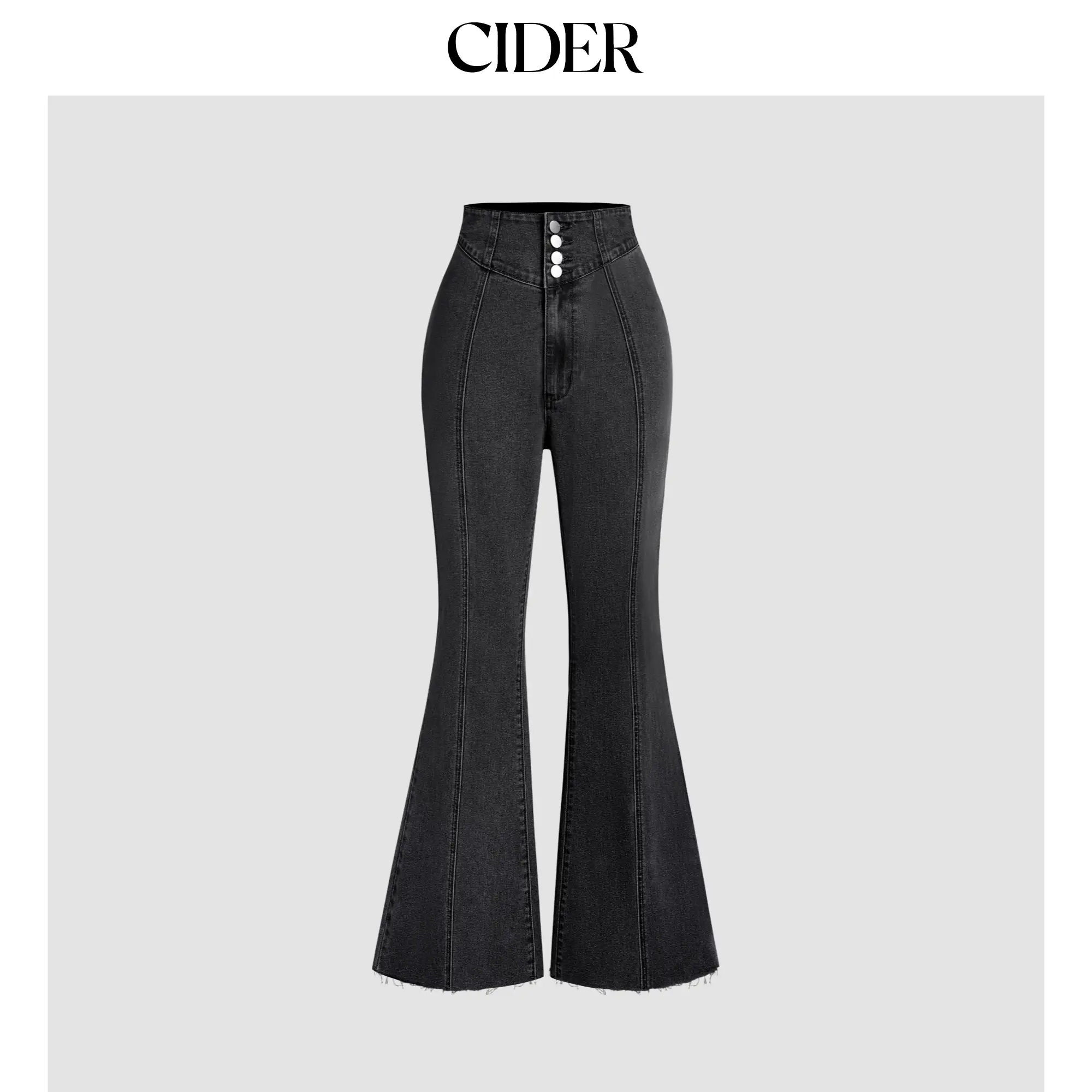 Cider [4 colors, size 0-26] Stretch Denim High Waist Flared Jeans, Women, Flared Pants, Plus Size, 3Xl, S, Xxs