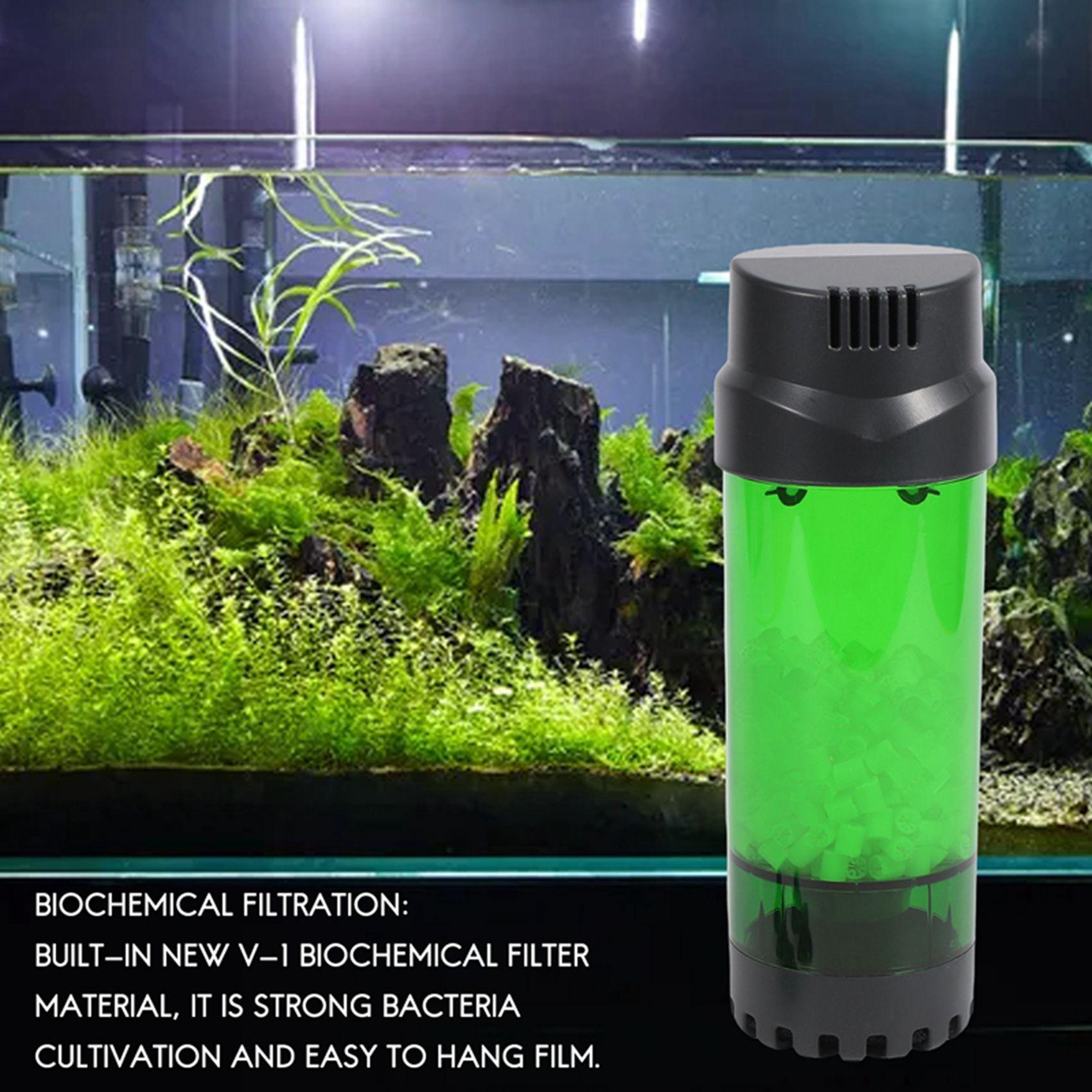 Aquarium Fish Tank Fluidized Moving Bed Filter Bubble Bio Media Filter with Air Stone and Sponge Filter LH-600