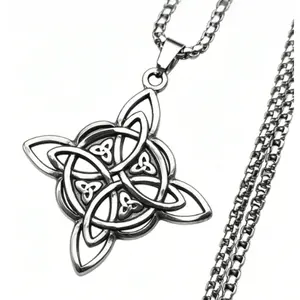 Celtic Trinity Knot Pendant Necklace Alloy Vintage Style Irish Jewelry Fashion Gift Party Festival Anniversary Valentines Day Men Women Unisex Lucky Charm Trendy Style