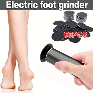 Electric foot exfoliator with speed control, replacement sandpaper discs, lightweight beige color - suitable removes dead skin and hard skin, smooth foot care tool | Portable beauty artifact, best gift Cutics Manicure nail drill footcallusremover