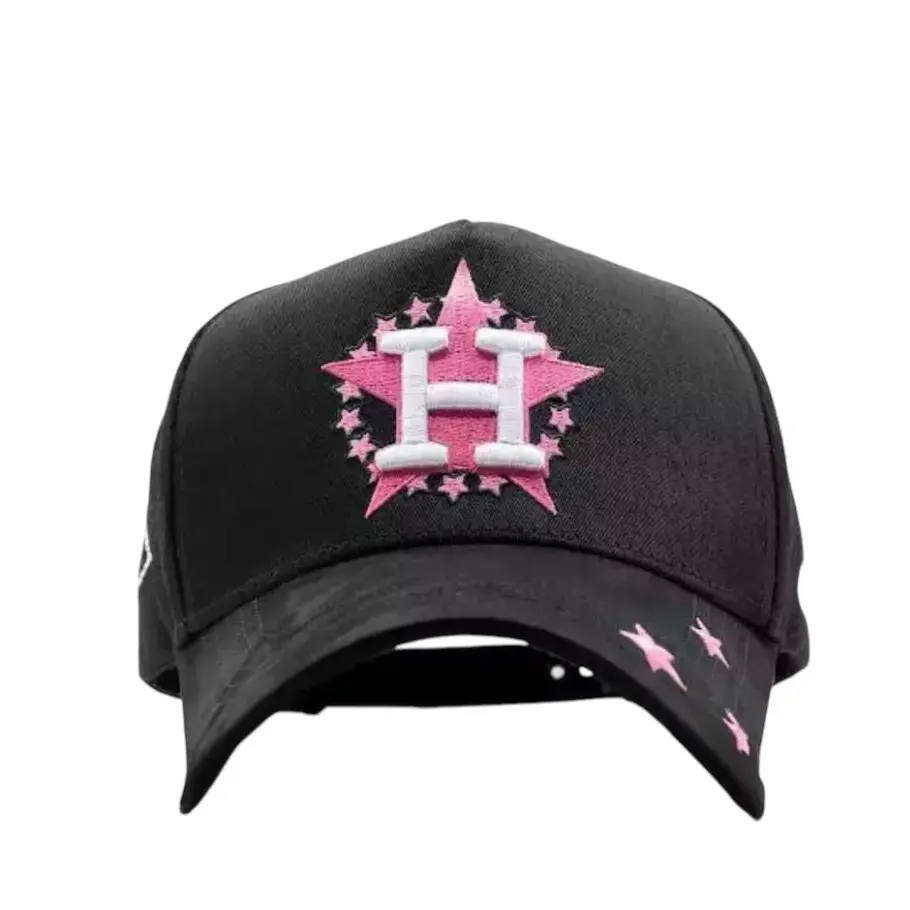 2026 Junior H "Clave Ali" Pink Star Edition Streetwear Cap – Premium Black Curved-Brim Baseball Hat with Embroidered Star Logo for Men, Women & Urban Fashion Fans Inspired by Corridos Tumbados Style