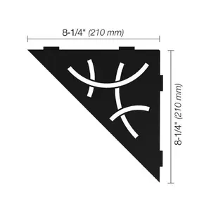 Shelf-E Matte Black Coated Aluminum Curve Triangular Corner Shelf