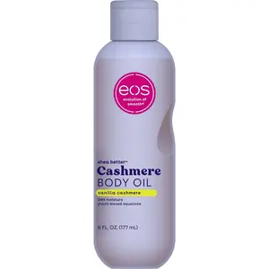 eos Cashmere Oil, Vanilla, 24 Hour Moisture, Plant-Based Squalane to Soothe, Soften and Smooth Dry Skin, 6 fl oz