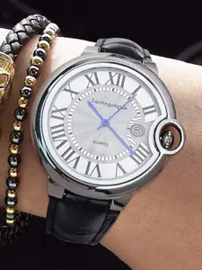 Top Luxury Men's Business Watch, Calendar Display, Fashion Accessory, New Classic Balloon Series, Automatic Analog Casual Mens Watch Gift, Quartz Analog Watch