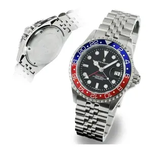 Steinhart Ocean One GMT BLUE-RED.2 Diver Watch Men 42mm Automatic 30ATM Black Dial Red Blue Bezel 103-0857