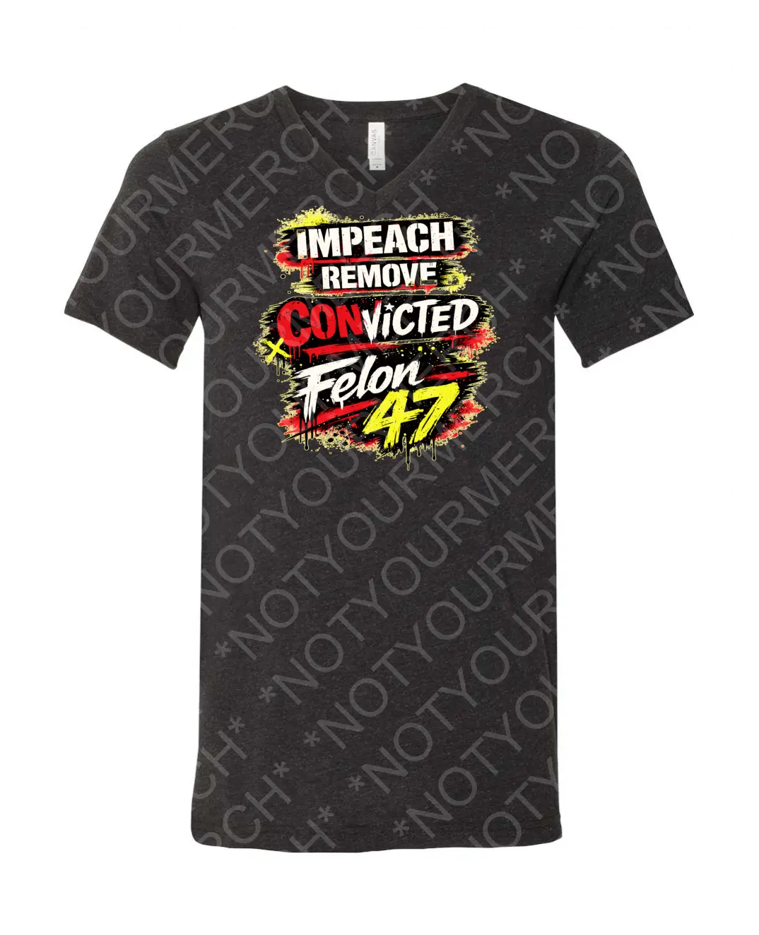Impeach Remove Convicted Felon 47 Graphic Statement T-Shirt