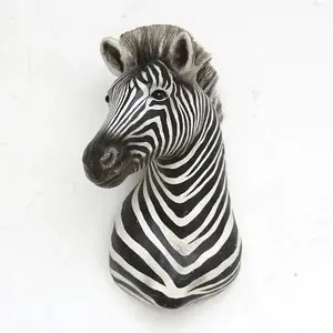 Zebra Wall Mount Paper Mache Hanging Decor