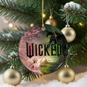 Wicked The Musical Inspired Crystal Glass Prism Ornament 3x3 Circle Shape Dazzling Light Reflection Holiday Décor Gift