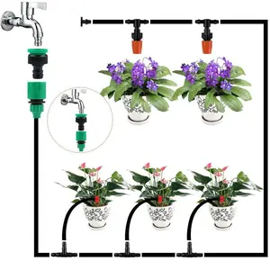 Plant Mom Hack 149PCS Drip Irrigation Kit 100ft Automatic Self-Watering System 1/4" Adjustable Micro Sprinkler UV PVC Greenhouse Lawn Summer