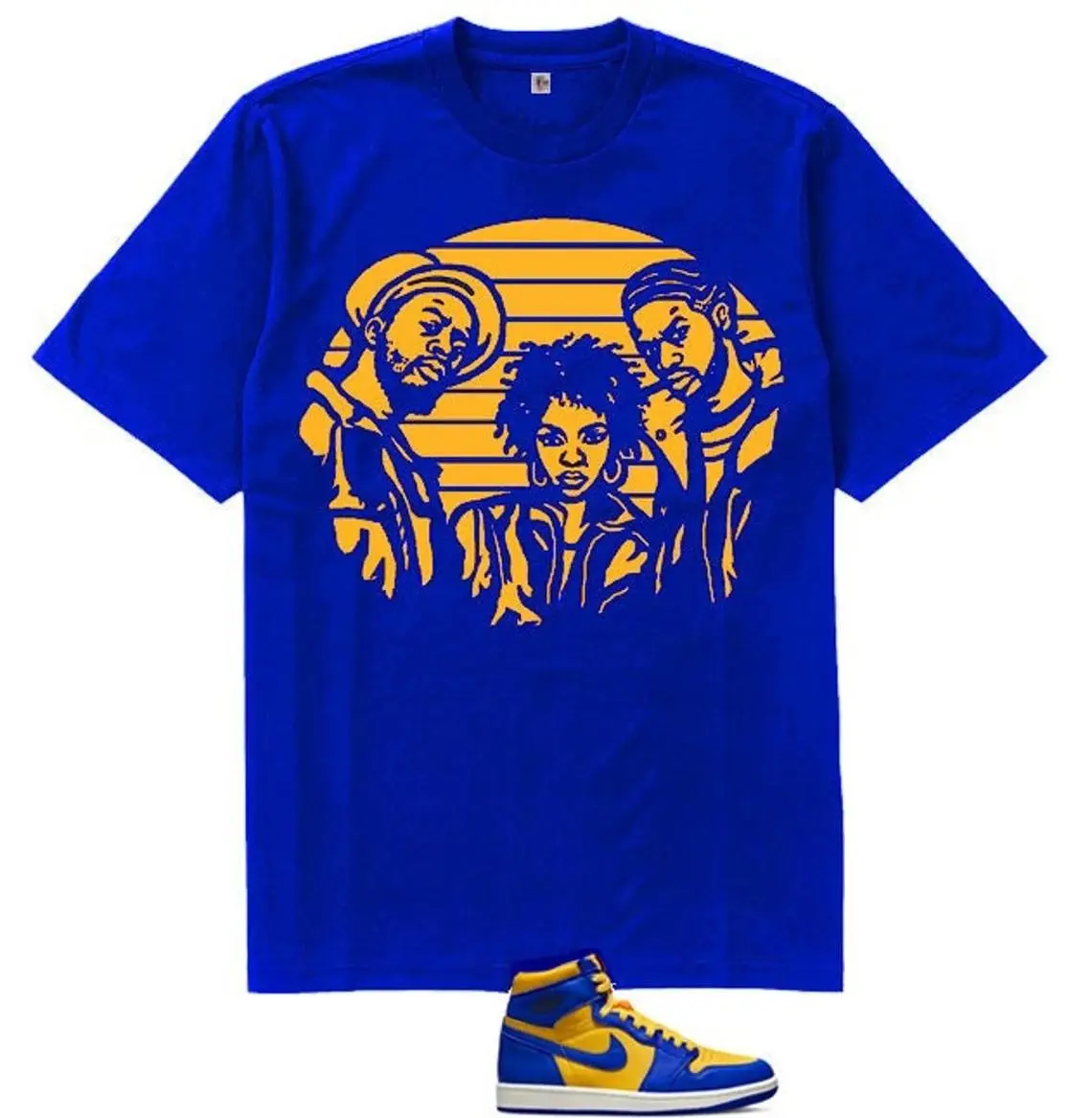 Unisex T-shirt to match Jordan 1 High OG Laney - Yellow Fugees. 100% Cotton. Casual Wear. Streetwear Style. T-shirt To Match Sneaker.