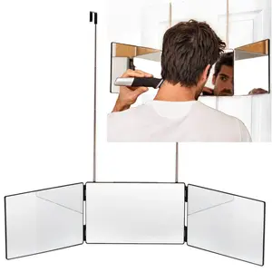 Trifold Mirror with Integrated Door Attachments