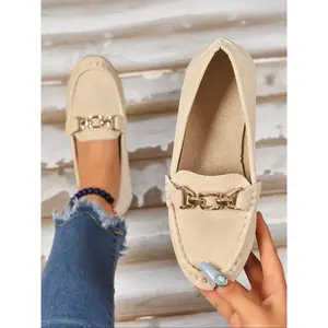 Women’s fashion comfortable loafers, dual-color options, low-heel non-slip shoes, wide fit commuter casual footwear, office shoes