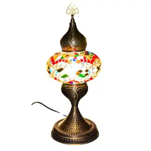 Handmade Turkish Mosaic Table Lamp - Multi Color Carpet Pattern