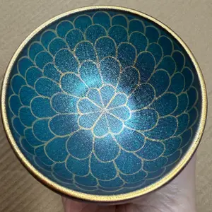 Strong crystalline blue kiln turned blue light treasure elephant flower bowl shaped tea cup