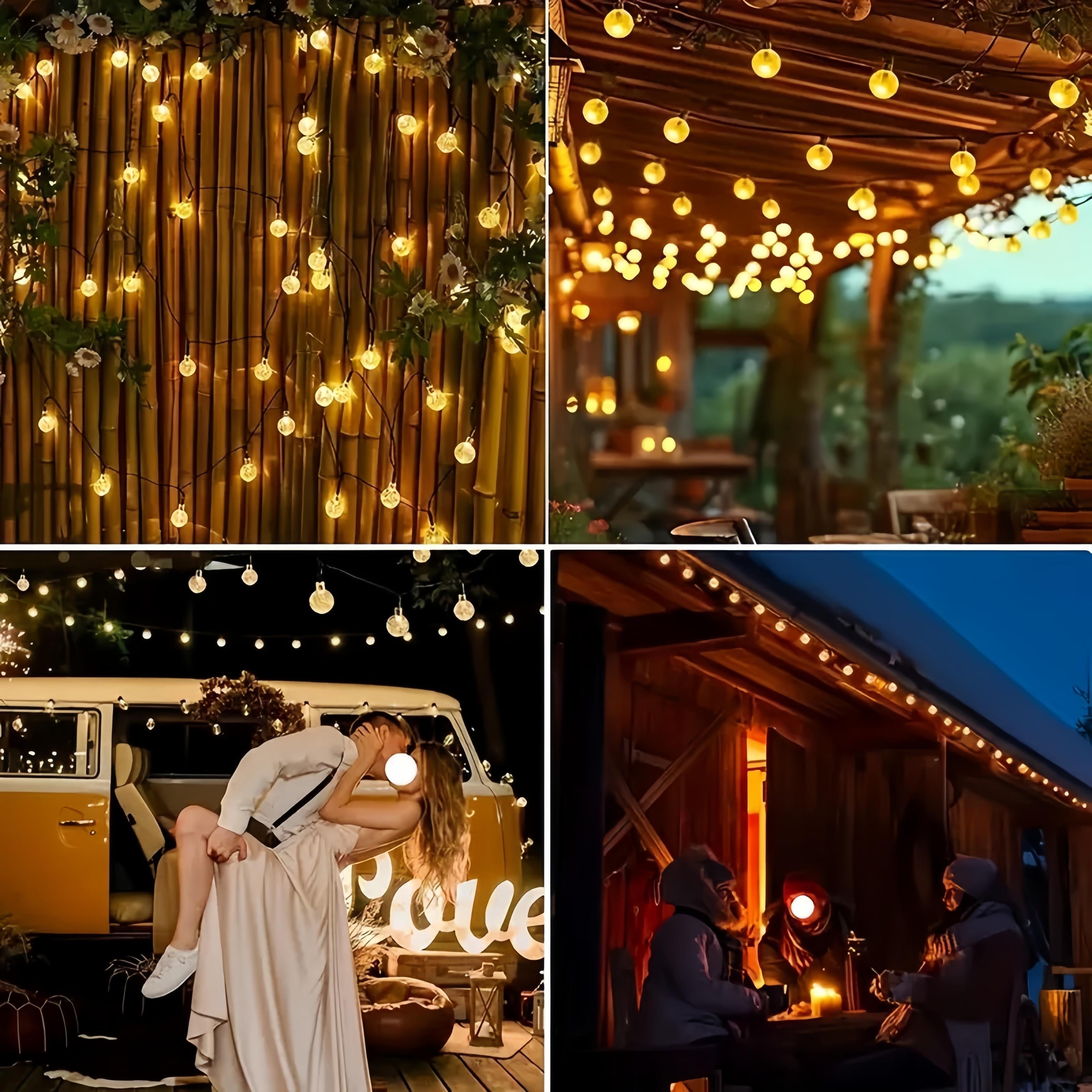 39.3FT Solar Globe String Lights, 100 LED Waterproof 8-Mode Solar Powered Lights, Ideal for Your Backyard, Patio, Porch, Camping, Party & Holiday Decorations (Warm White)