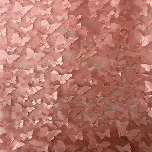 3D Butterfly Embroidered Satin Lace Fabric
