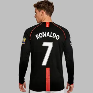 0708 Long Sleeve Soccer Jersey Away 7 Ronaldo Champions League Edition
