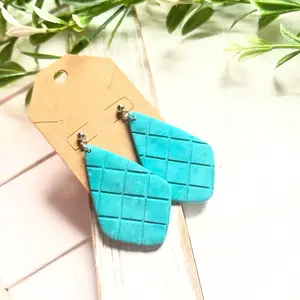 Turquoise Diamond Shaped Earrings - Unique Design with Turquoise Color and Diamond Shape