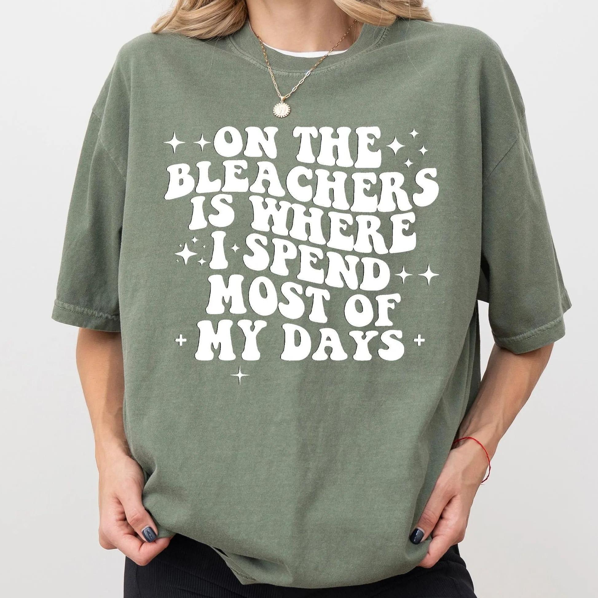 [Comfort Colors] On The Bleachers T-Shirt 🏀✨ Retro Sports Mom Tee, Game Day Basketball Grandma Fan Shirt, Trendy Graphic Design, Full Color Print, Top Womenswear, Top Menswear, Gift