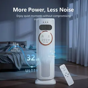 Portable Vertical Tower Cooling & Heating Combo Fan, Ice Crystal Air Cooler Heater with Remote, 3 Adjustable Speeds, Energy Efficient Mini AC Fan for Travel Camping, Home Bedroom, Office Desk Use