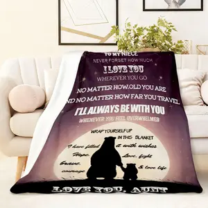 To My Niece 270G Flannel Blanket Never Forget How Much I Love You Ultra Soft Cozy Warm Fleece Throw Blanket for Bed Couch Sofa Birthday Christmas Thanksgiving Gift from Aunt with Inspirational Quote