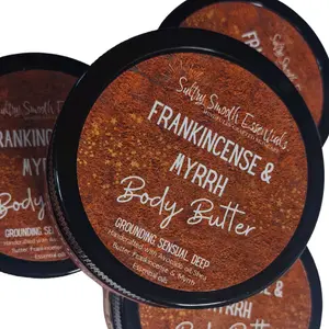 Frankincense & Myrrh body butter - essential oil scents -Natural, Grounding smooth all day butter cream- Hydrating