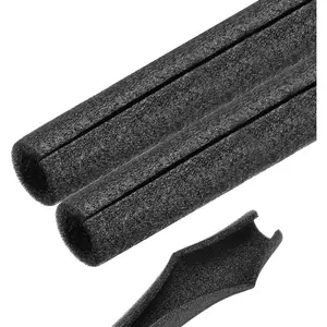 2pcs Pipe Insulation Foam Tube 0.6" ID x 1" OD 3ft Heat Preservation Foam Pipes [for Pipe Freeze Protection] - 15mmx25mm/Black