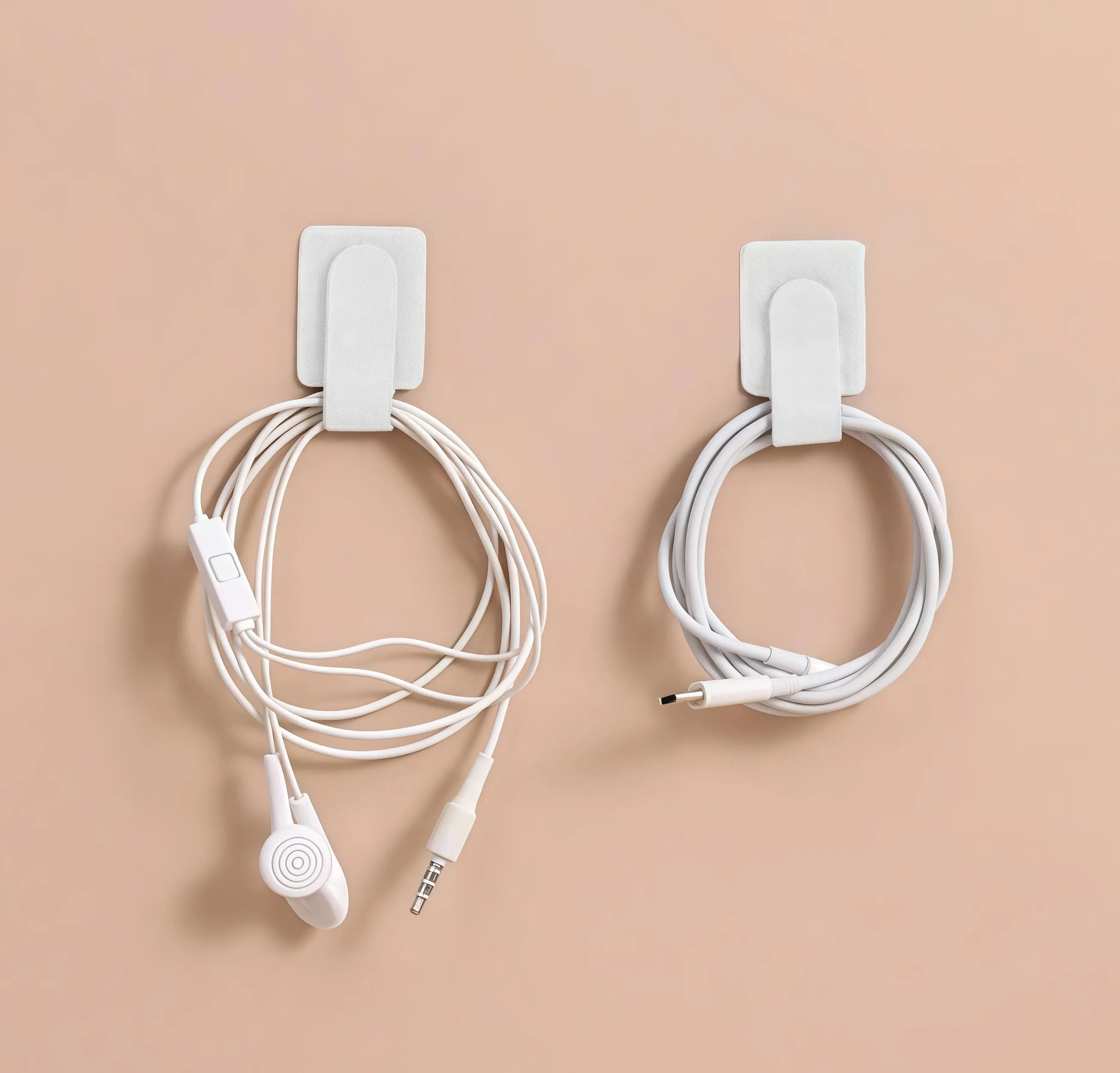 30pcs white self-adhesive Velcro cable clip, reusable non drill organizer strap, used for desktop charging cable management, computer desktop charging cable storage tool, headphone network cable fixing Velcro, household seamless cable fixing clip