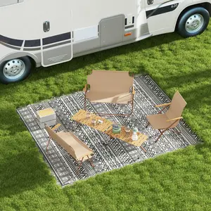 Boho style polypropylene outdoor carpet waterproof sun fade resistant easy clean for daily outdoor layout