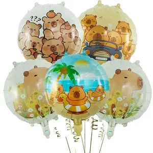 Capybara Otter Theme Cartoon Aluminum Foil Balloons, Festive Birthday Party Decorations, Room Photography Props, Outdoor Picnic