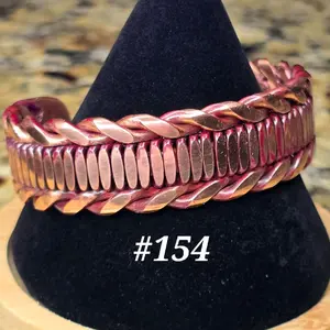 #154 Pure Copper 6 1/4" x 13/16"   Hand-Woven Cuff Bracelet – Handmade Artisan Jewelry – Unisex – Gift Ready