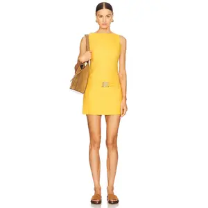 YLLW THE LABEL Danielle Buckled Dress in Gilded