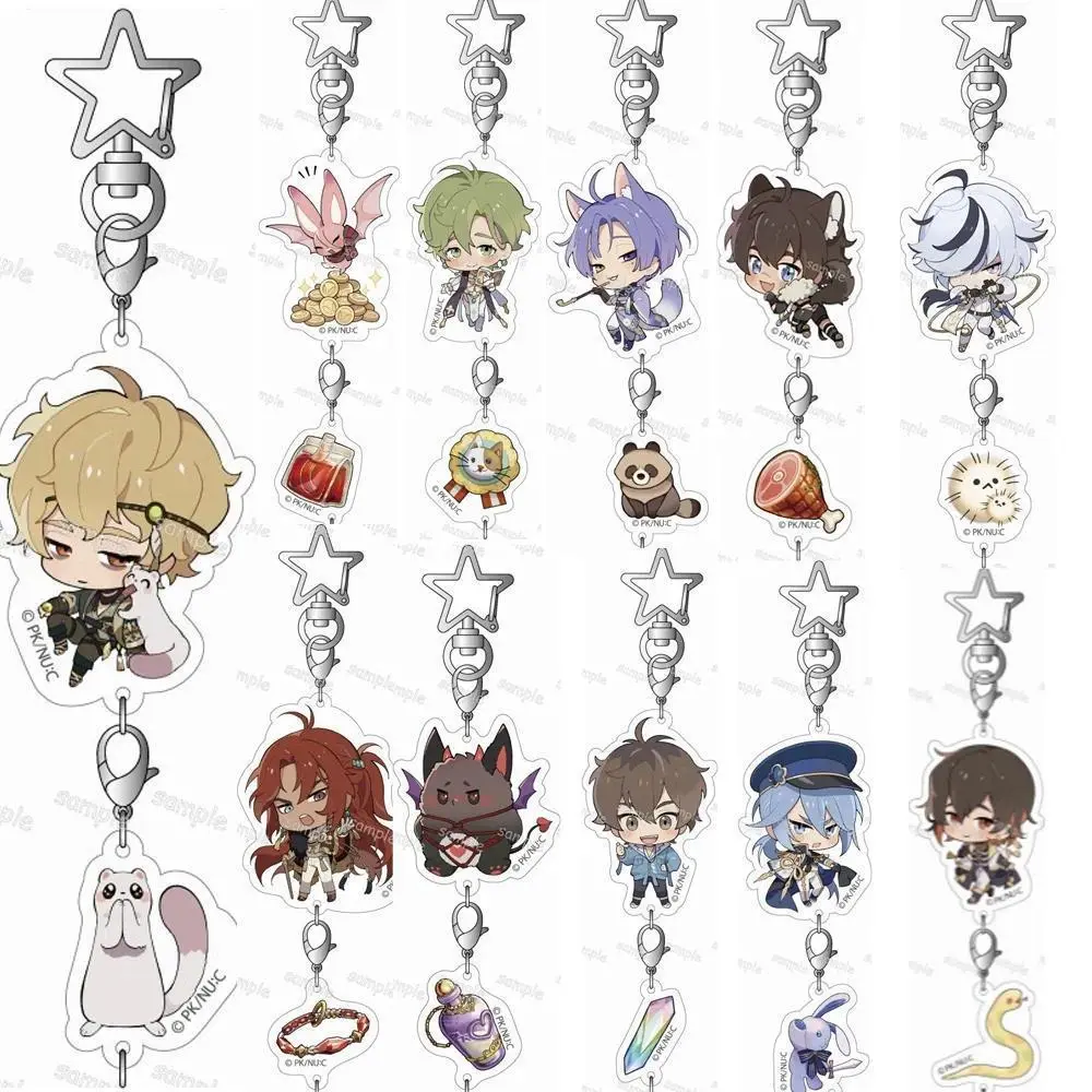 Anime Game Nu: Carnival Acrylic Keychains - Olivine, Quincy Blade Themed Cosplay Bag Accessory Pendant Keyring for Fans, Collectible Gifts