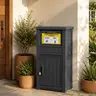 Outdoor Lockable Parcel Drop Box, Waterproof Anti-Theft Resin Package Delivery Box, Secure Package Storage for Porch Curbside Home Delivery, Black