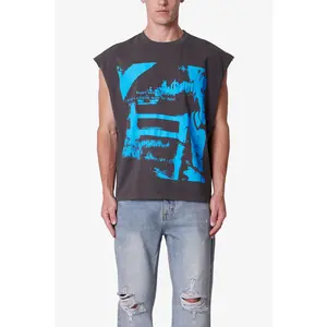 mnml Distressed Sleeveless Tank - Washed Black