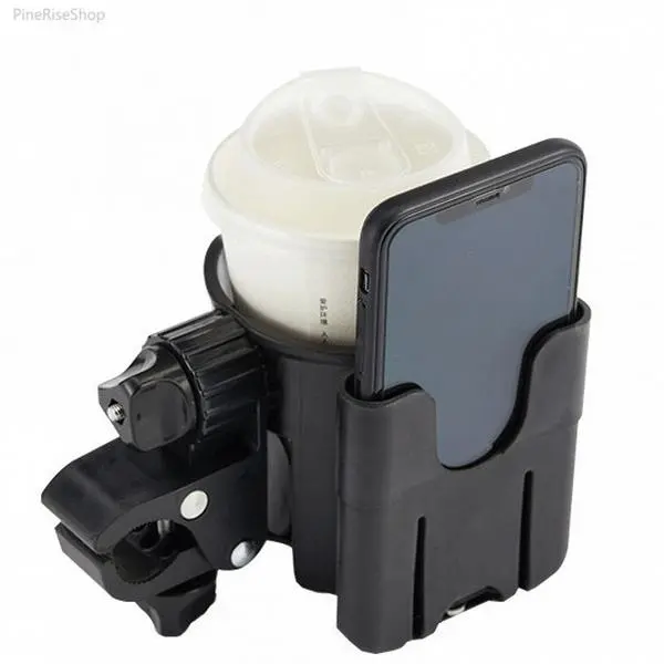 2-in-1 Universal Baby Stroller Cup Holder with Phone Compartment, Infant Carriage Bottle Rack, DIY Bag Accessory for Outdoor Baby Travel (Luggage & Bags Category), Traveling Stroller Gear, Stroller Caddy