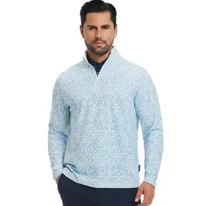 MAELREG Men’s Quarter Zip Pullover, Stylish Long Sleeve Golf Sweatshirt, Lightweight Printed Top, Casual Fashion Athletic Wear