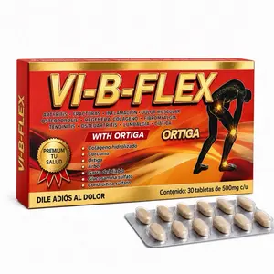 VI-B-FLEX Ortiga Herbal Supplement Tablets with Collagen & Turmeric, 30 Tablets, 500 mg Each
