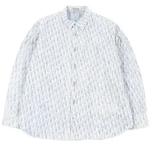 Pre-owned Dior Cotton Small Leather Goods Oblique Print Denim Shirt