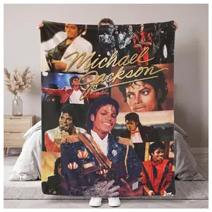 Personalized Michael Jackson Blanket, Music Legend Flannel Throw, King of Pop Custom Fan Gift, Retro Pop Culture Room Decor For MJ Fans Suitable as a gift sizes 60*80,30*40 ,40*50 50*60