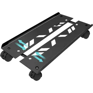 Adjustable Large Computer Tower Stand 7.9 to 10.2 inch Wide, Mobile PC Stand for Most Desktop Towers, Steel CPU Stand with Locking Caster Wheels, Gaming PC Holder PC Cart