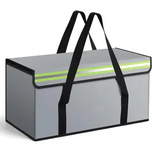 Large Fireproof Safe Bag, 24x12x12'' Fireproof Document Bag, Large capacity  storage bag with reflective strips, Firesafe Box for File,,Passport,